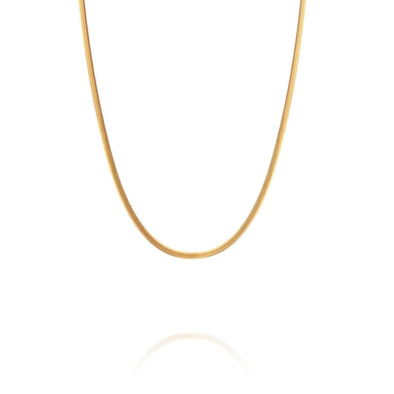 Hot Diamonds X JJ 18ct Gold Plated Embrace Snake Chain Necklace