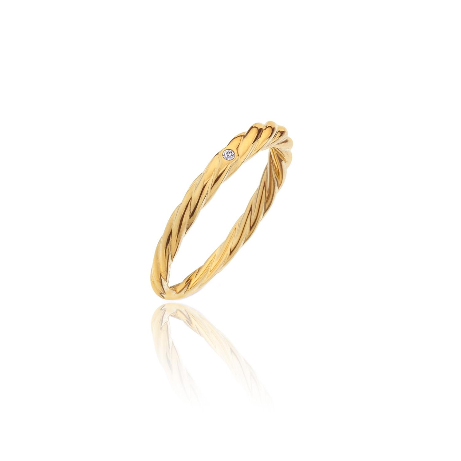 Hot Diamonds X JJ 18ct Gold Plated Entwine Band Ring