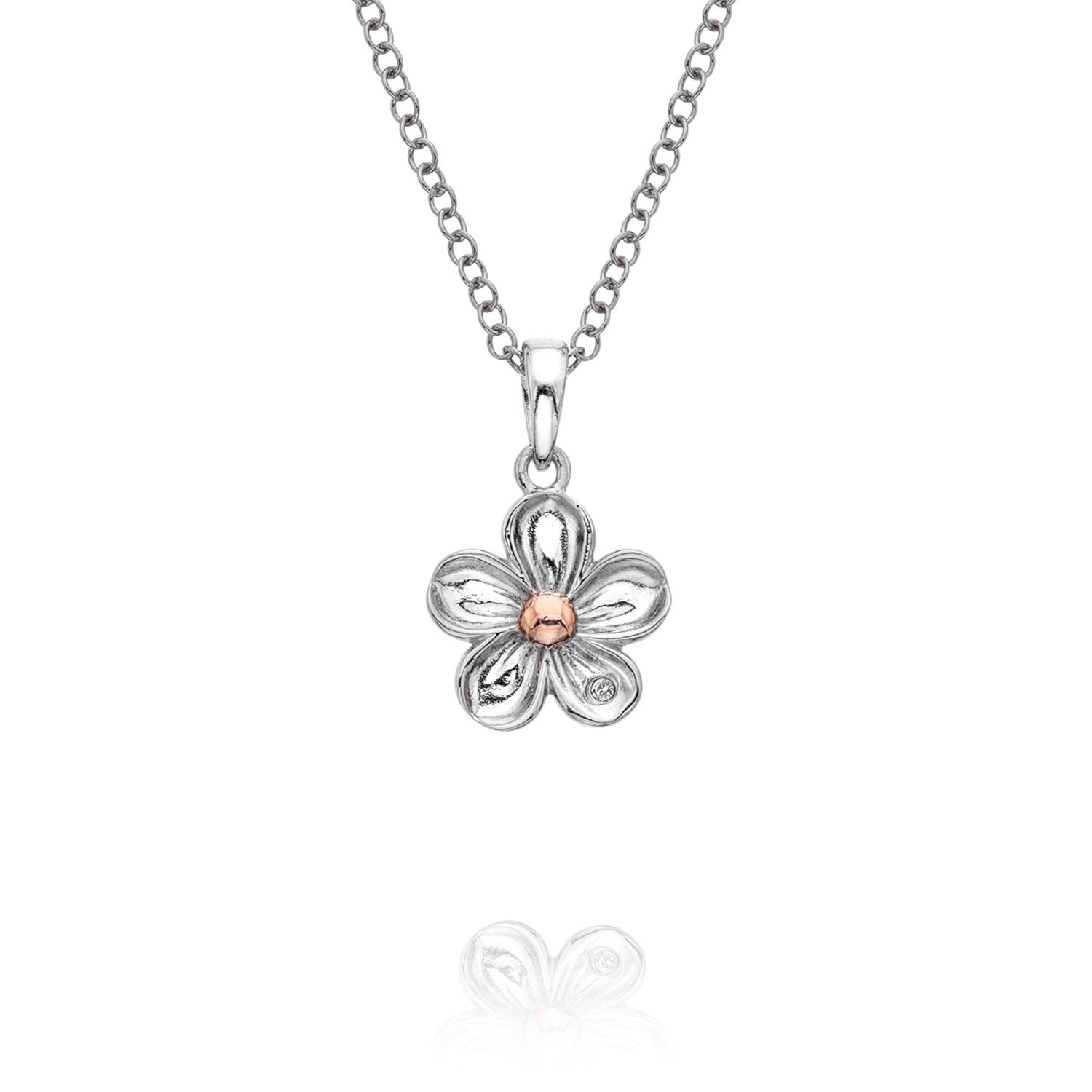 Silver Hot Diamonds Forget Me Not Pendant