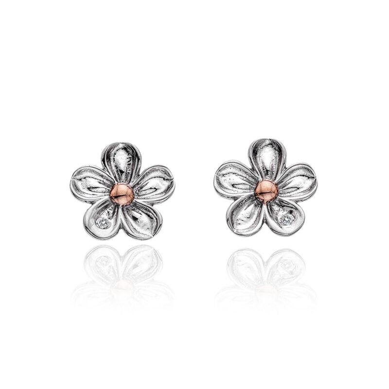 Silver Hot Diamonds Forget Me Not Studs