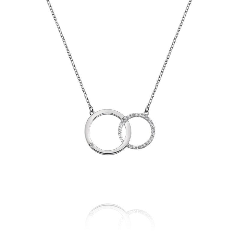 Silver Hot Diamonds Striking Circle Necklace