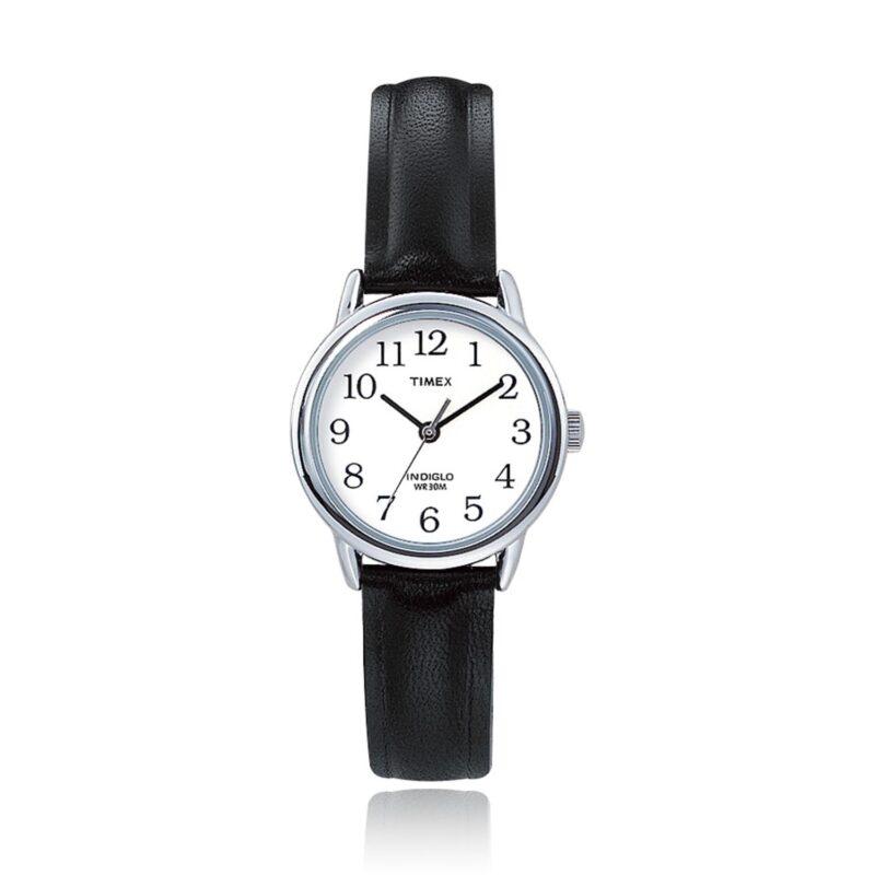 Ladies Timex Easy Reader Leather Strap - Silver Tone