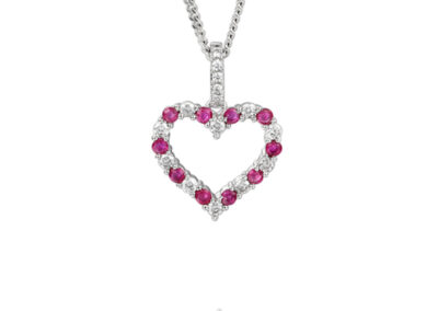 Silver Amore Love Life Ruby Necklace