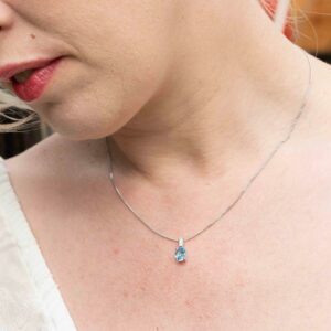 Silver Amore Blue Content Necklace