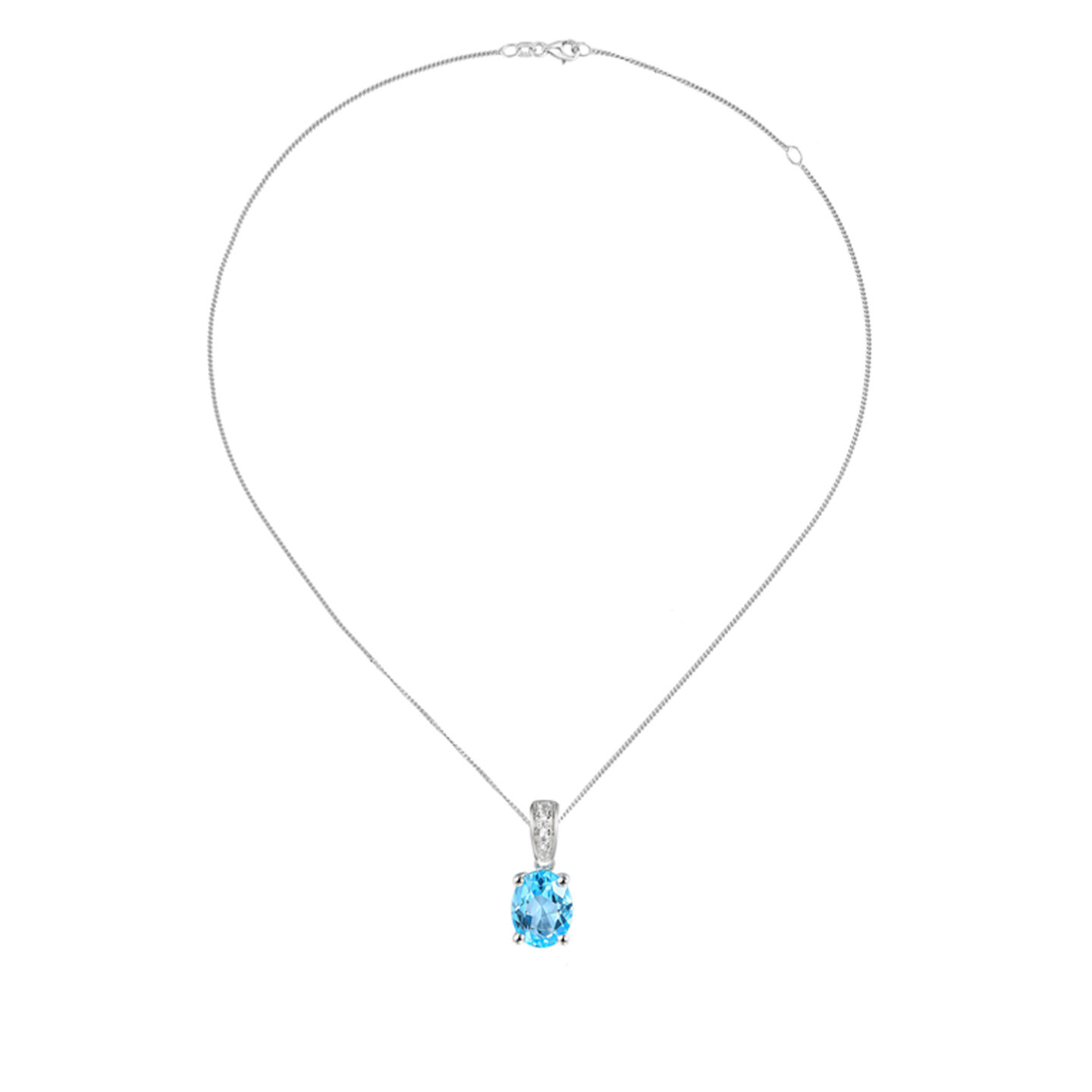 Silver Amore Blue Content Necklace