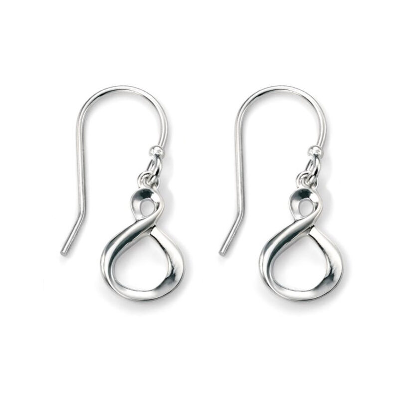 Silver Infinity Loop Drop Earrings