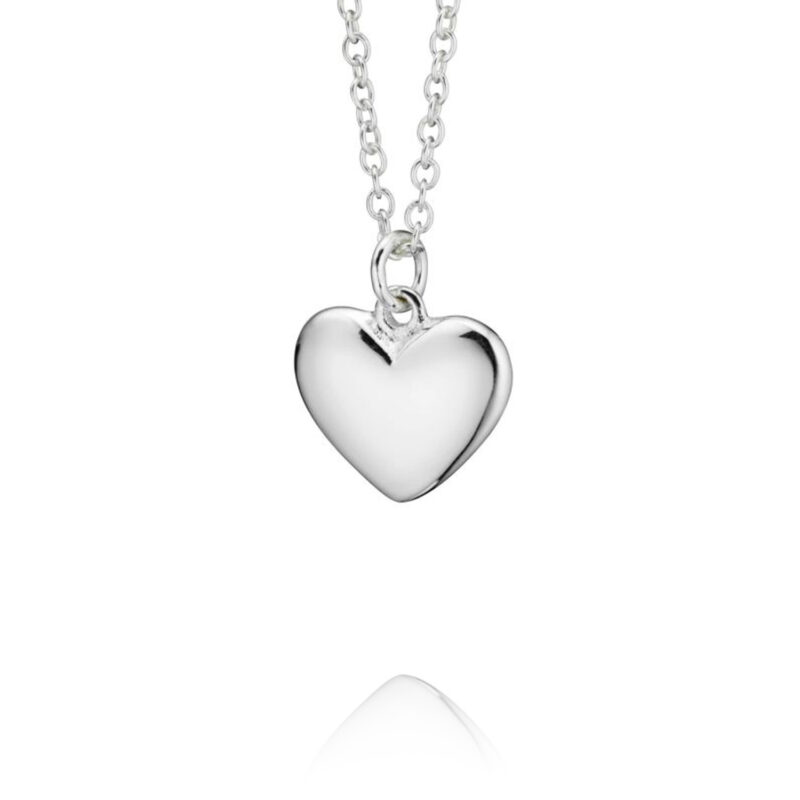Silver Puffed Heart Necklace