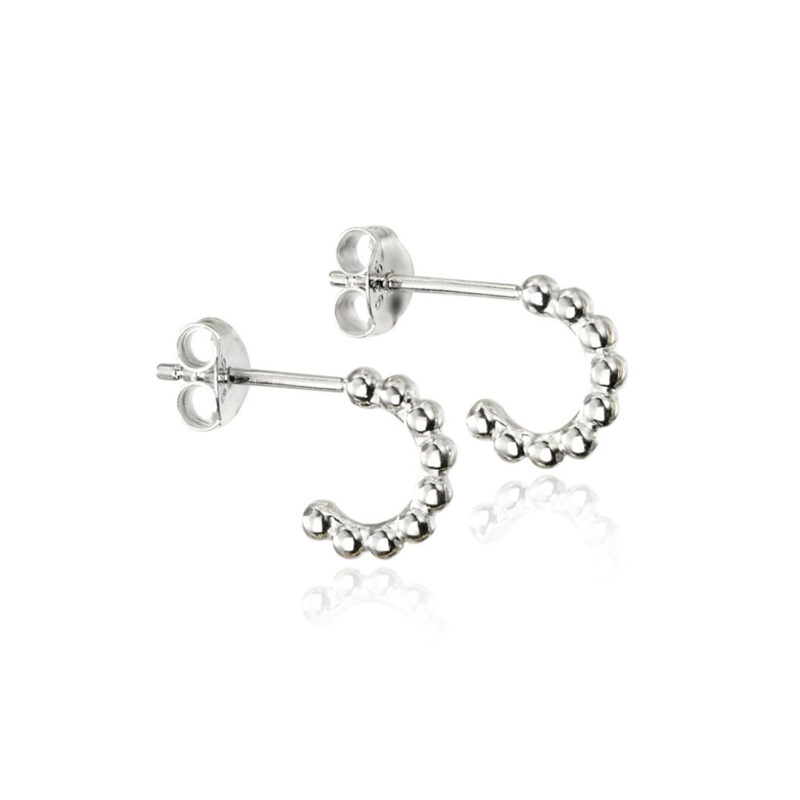 Silver Small Ball Hoop Earrings