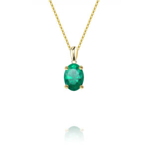 9ct Gold Amore Oval Emerald Pendant
