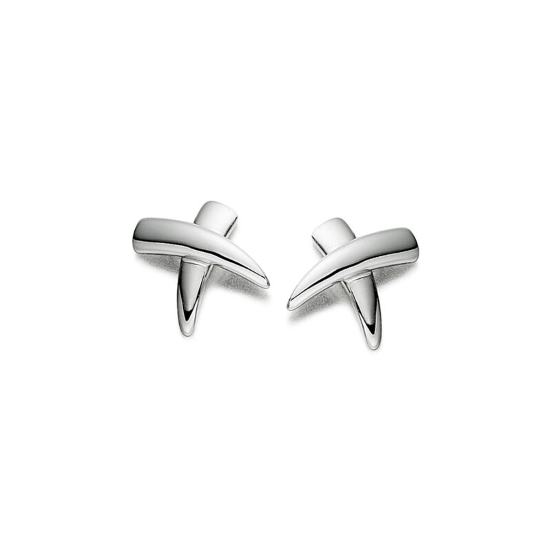 9ct white gold amore kiss studs