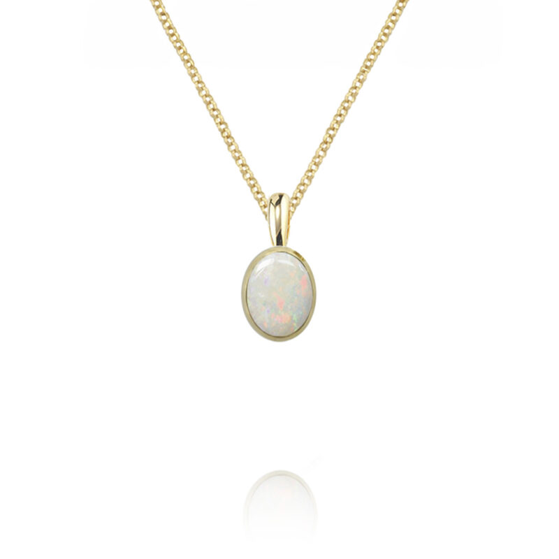 9ct Gold Amore Opal Oval Pendant