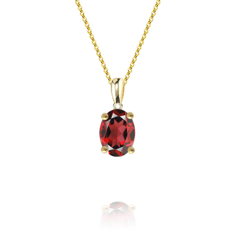 9ct gold amore oval ruby pendant