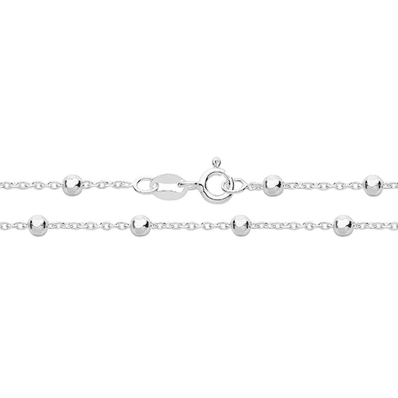 Silver Bead Link Anklet
