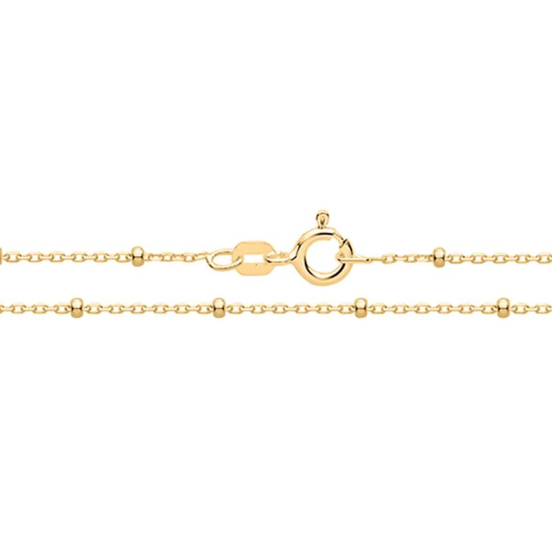 Silver Gold Plated Rolo Bead Anklet