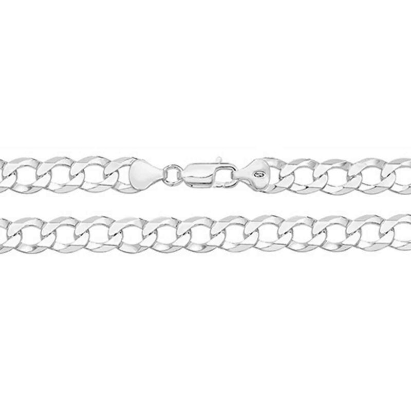 silver flat Open Curb Bracelet 8.5"