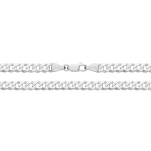 Silver Flat Bevelled Curb Bracelet 8.5"