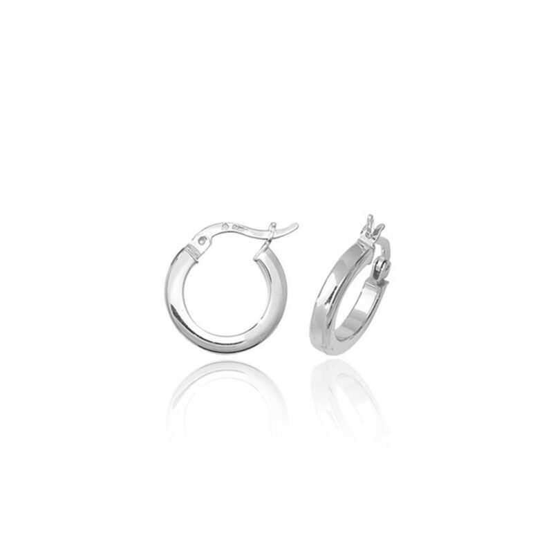 Silver 10mm Square Hoops