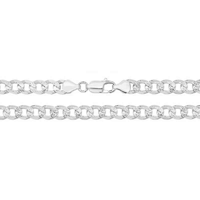 Silver Curb Pave Bracelet