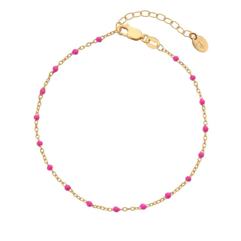 Hot Diamonds X JJ 18ct Gold Plated Ocean Bracelet Pink