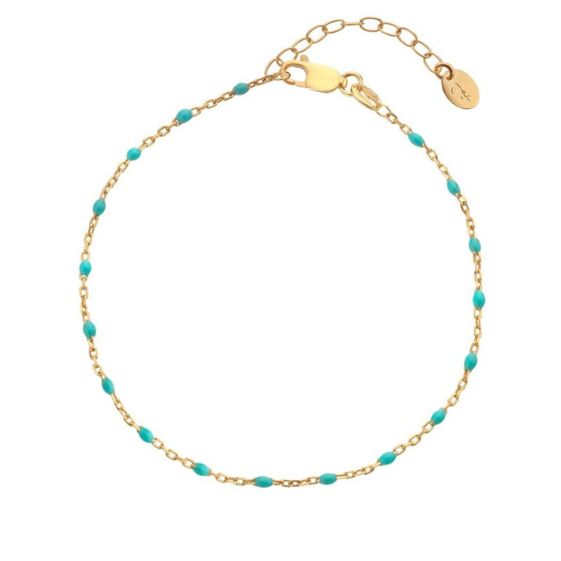 Hot Diamonds X JJ 18ct Gold Plated Ocean Bracelet Turquoise
