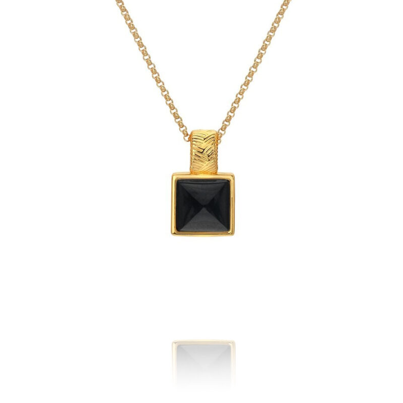 Hot Diamonds X JJ 18ct Gold Plated Black Onyx Pendant