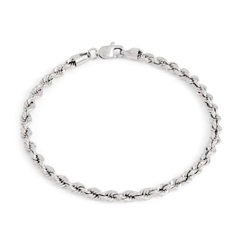 Pre-owned 9ct White Gold Rope Bracelet