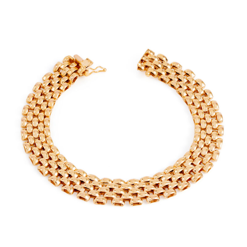 Pre-owned 9ct Gold Panther 5 Row Bracelet