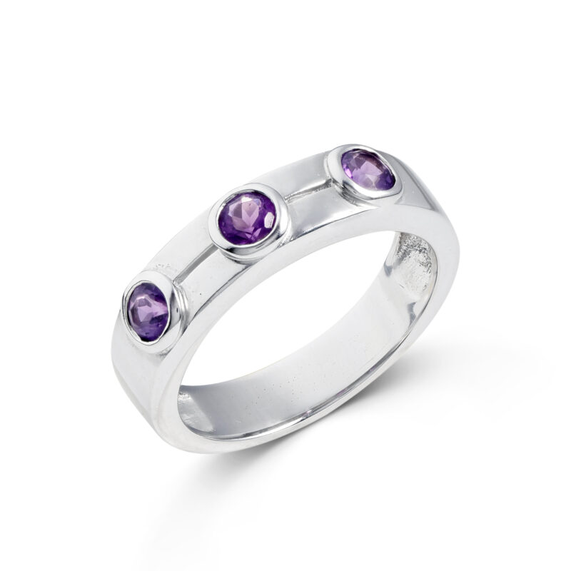 Pre-Owned 9ct White Gold Amethyst Ring