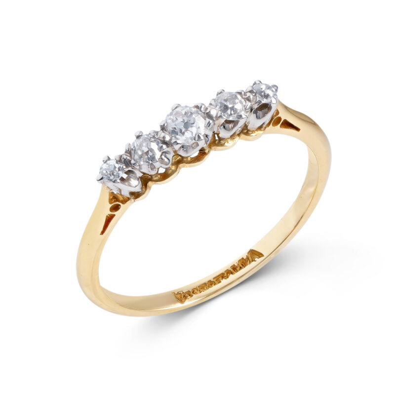 Pre-Owned 18ct Gold & Platinum Five Stone Diamond Ring