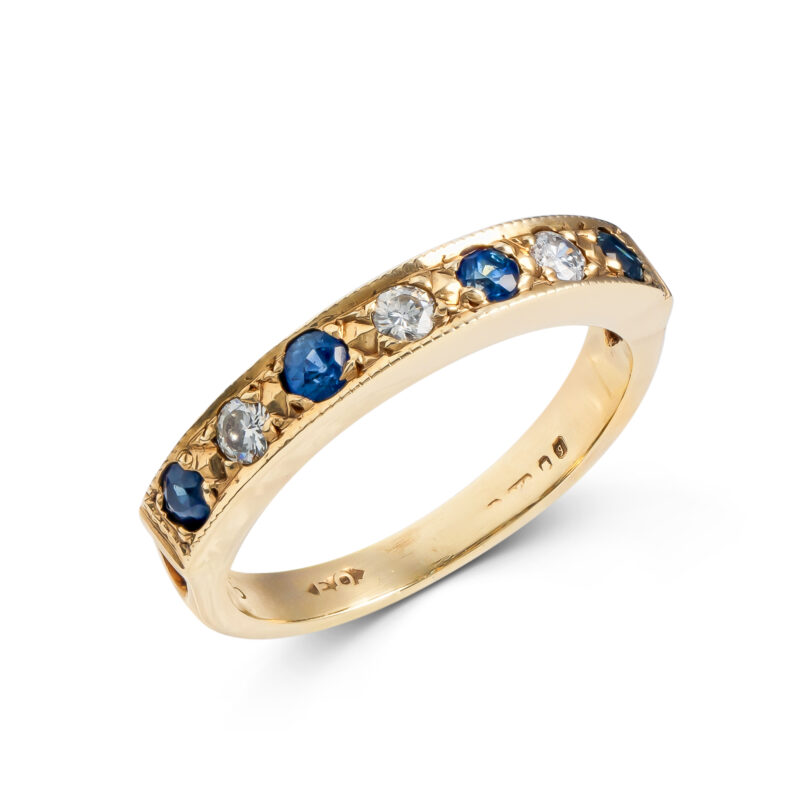 Pre-Owned 9ct Gold Sapphire & Diamond Ring