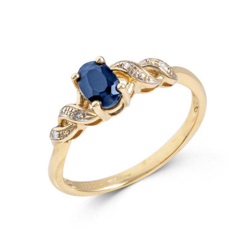 Pre-Owned 9ct Gold Sapphire & Diamond Ring