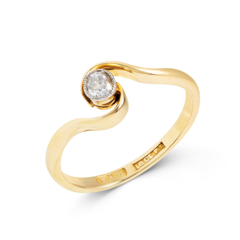 Pre-Owned 18ct Gold & Platinum Diamond Solitaire Ring