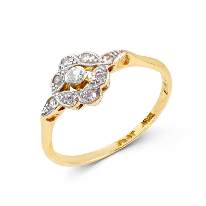Pre-Owned 18ct Gold & Platinum Art Deco Diamond Ring