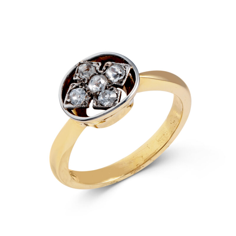 Pre-Owned 18ct Gold & Platinum Diamond Art Deco Ring