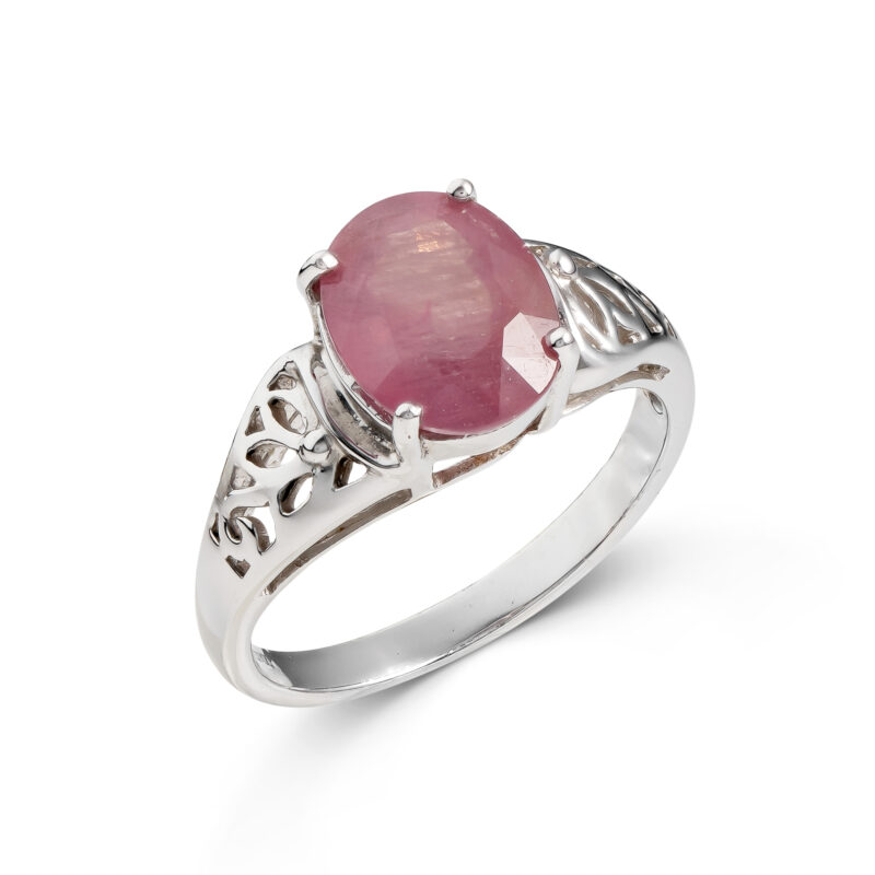 Pre-Owned 9ct White Gold Ruby Ring