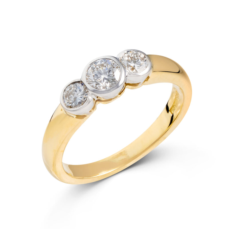 Pre-Owned 18ct Gold Diamond Three Stone Ring