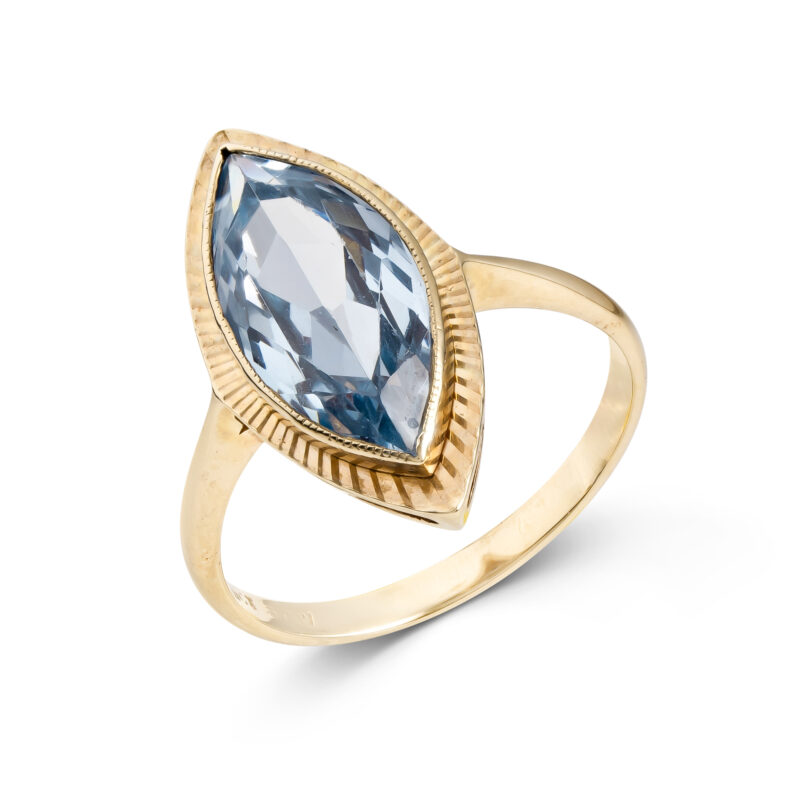 Pre-Owned 9ct Gold Blue Spinel Ring