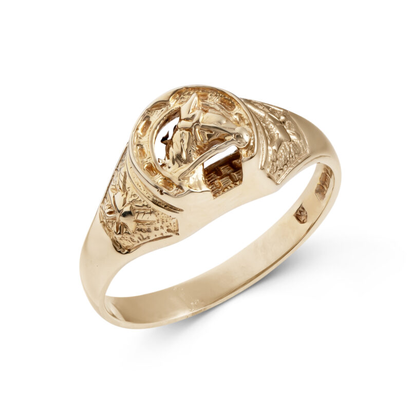 Pre-Owned 9ct Gold Horse Ring