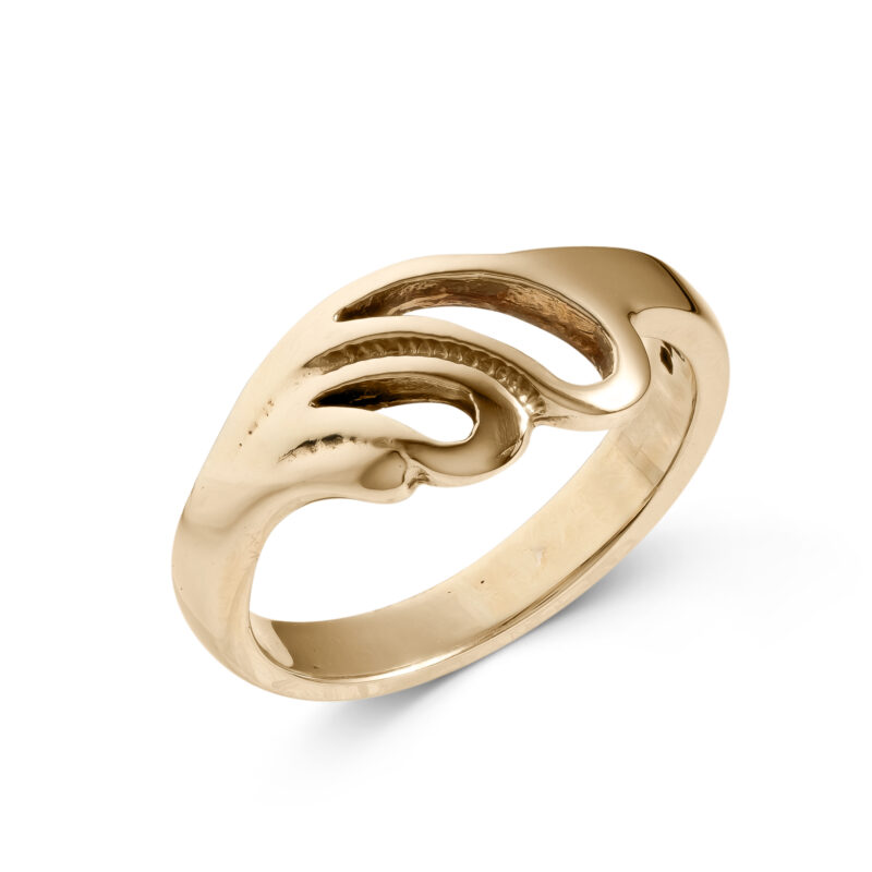 Pre-Owned 9ct Gold Wave Ring