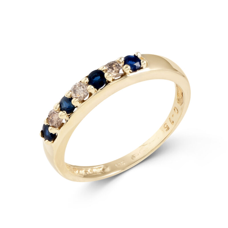 Pre-Owned 9ct Gold Sapphire & Diamond Eternity Ring