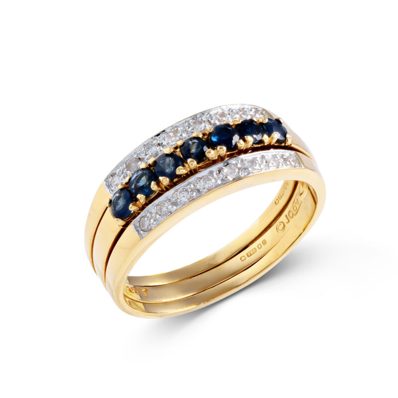 Pre-Owned 18ct Gold Sapphire & Diamond Band Ring
