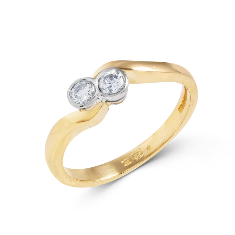 Pre-Owned 18ct Gold Diamond Twist Ring