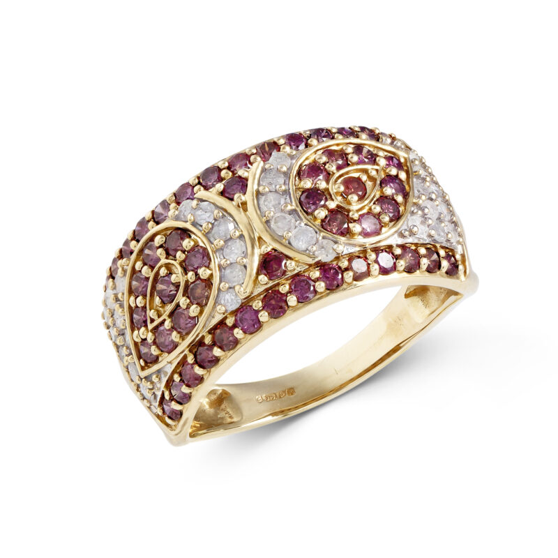 Pre-Owned 9ct Gold Ruby & Diamond Band