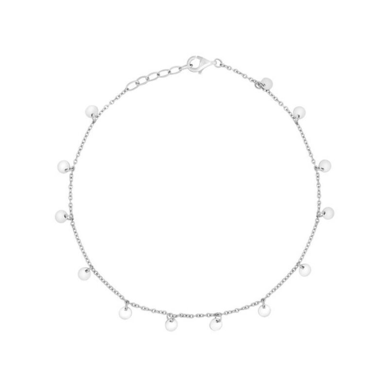 Silver Multi Disc Charm Anklet