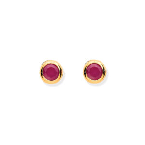 9ct Gold Ruby Rub-Over Studs